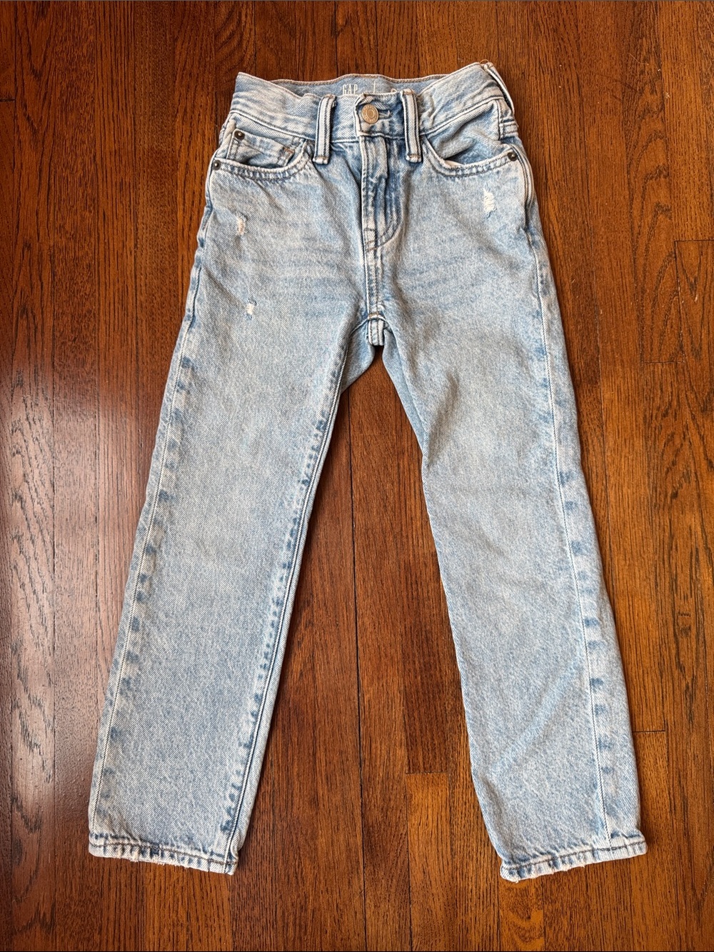 GAP kids 90s straight jeans, light distressed, size 6 slim